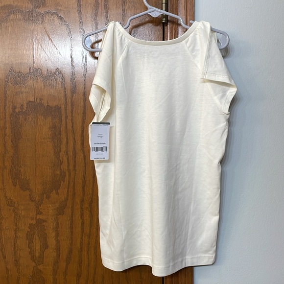 CARTERS NWT Girls Size 7 Split Sleeve T-shirt world globe cream yellow pink 🌎 - Picture 7 of 9